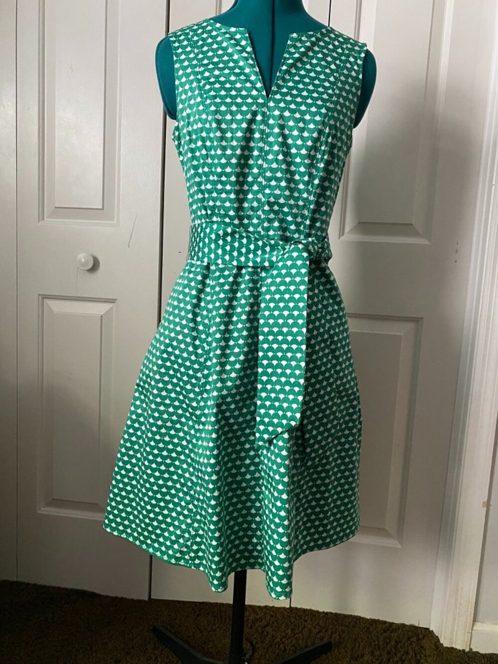 Boden Cotton Blend Sleeveless Dress with Sash Belt